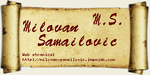 Milovan Samailović vizit kartica